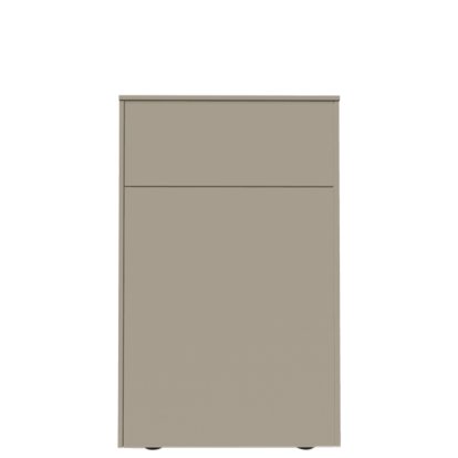 Aventa Sideboard mit Tür und Schubkasten, 60 cm, 4 Höhenraster, Melamin steingrau, Kunststoffgleiter