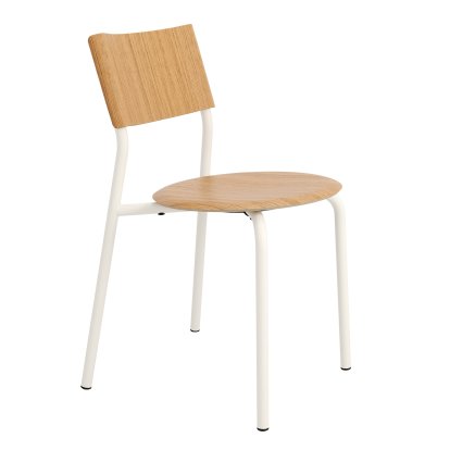 SSD Stuhl, Metall/Holz, Eiche, Cremeweiß
