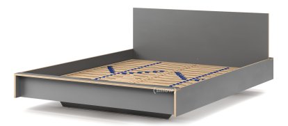 Flai Bett, 160 x 200, Mit Kopfteil, CPL anthrazit, Mit Lattenrost