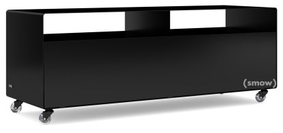 TV Lowboard R 109, Einfarbig, Tiefschwarz (RAL 9005), Transparentrollen