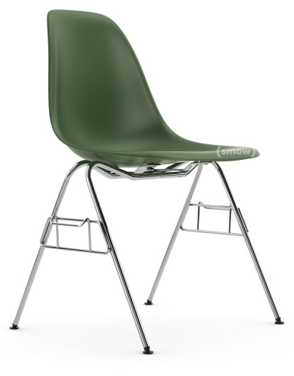 Eames Plastic Side Chair DSS / DSS-N, Forest, Ohne Polsterung, Ohne Polsterung, Mit Reihenverbindung (DSS)