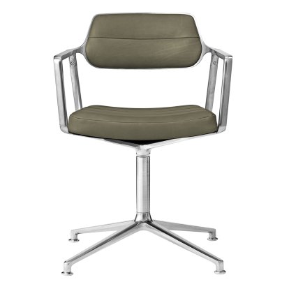 Swivel 453 Drehstuhl, Leder bosco grün, Poliert