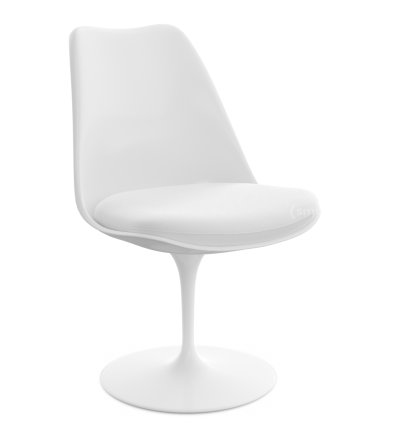 Saarinen Tulip Stuhl, drehbar, Sitzkissen, weiß, Ivory (Tonus 100)