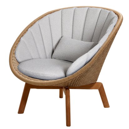 Peacock Loungesessel, Large flat Weave - Natural, Focus - Light grey