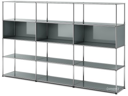 USM Haller Wohnzimmer Regal XL, Mittelgrau RAL 7005