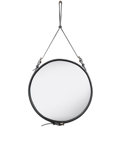Adnet Circulaire Wandspiegel, Ø 58 cm, Schwarz