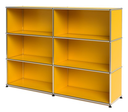 USM Haller Highboard L, individualisierbar, Goldgelb RAL 1004, Offen, Offen, Offen
