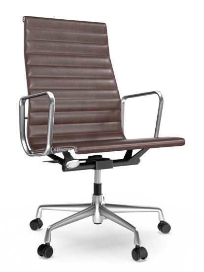 Aluminium Chair EA 119, Poliert, Leder (Standard), Kastanie