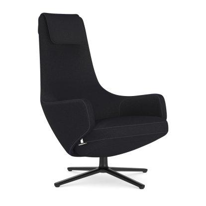 Repos Loungesessel, Sessel Repos, Stoff Cosy 2 Merinoschwarz, 40 cm, Basic dark