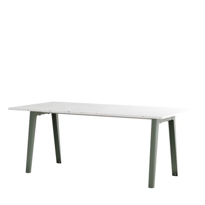 New Modern Esstisch rechteckig, Metall/recycelter Kunststoff