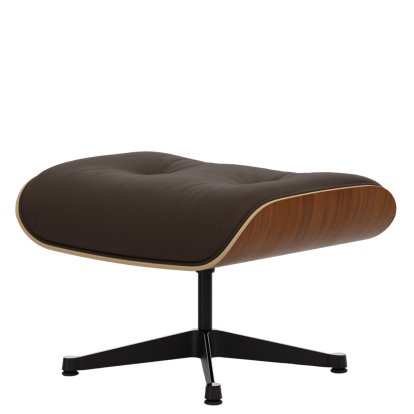 Lounge Chair Ottoman, Nussbaum natur, Leder Premium F kastanie, Aluminium poliert, Seiten schwarz