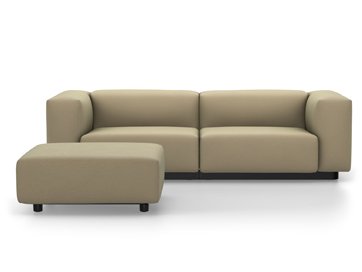 Soft Modular Sofa, Laser warmgrey, Mit Ottoman