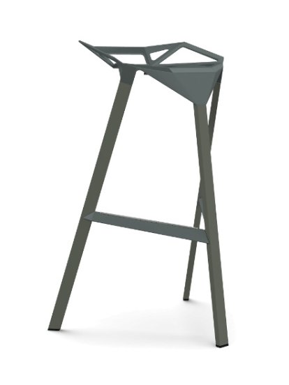 Stool_One, 770 mm Barhöhe, Grau-grün glänzend (5256)
