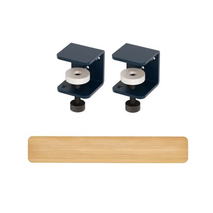 Tiptoe Wandregal Eiche massiv, Wandregal 120 cm, Mineralblau