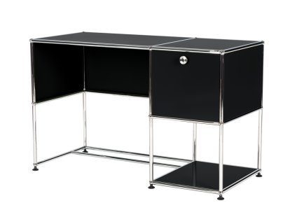 Details USM Haller USM Haller Home Office Schreibtisch USM Haller Home Office Schreibtisch, Graphitschwarz RAL 9011, Mit Kabeldurchlass