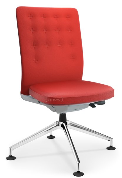 ID Trim Conference, Mit Lumbalstütze, Ohne Armlehnen, Soft grey, Sitz und Rücken Plano, Poppy red