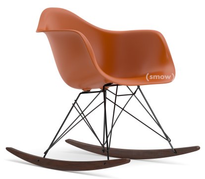 Eames Plastic Armchair RE RAR, Rostorange, Beschichtet basic dark, Ahorn dunkel
