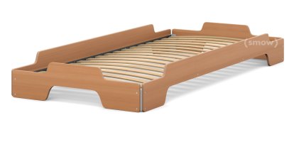 Stapelliege, 90 x 200, Buche geölt, Rollbar