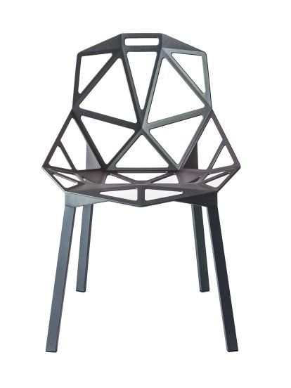Chair_One, Lackiert grau-grün glänzend, Grau-grün glänzend (5256)