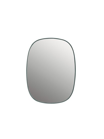 Details Muuto Framed Mirror Framed Mirror, Klein, Rahmen dunkelgrün / Glas klar