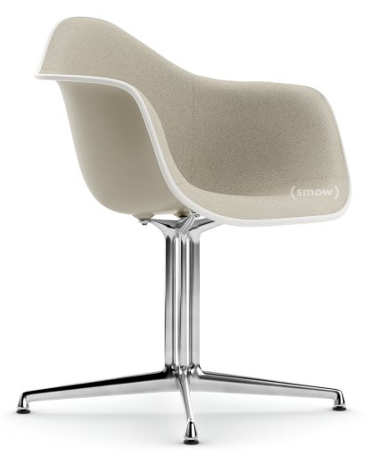Eames Plastic Armchair RE DAL, Kieselstein, Mit Vollpolsterung, Warmgrey / elfenbein
