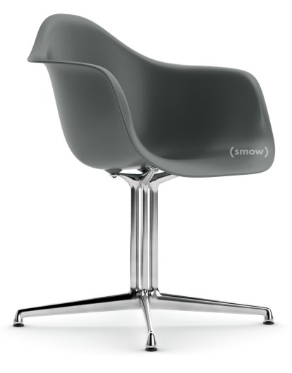 Eames Plastic Armchair RE DAL, Granitgrau, Ohne Polsterung, Ohne Polsterung