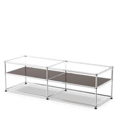 USM Haller Beistelltisch Typ 1, Glas, USM braun