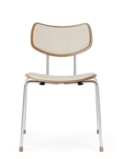 VLA26 Vega Chair, Eiche lackiert, Mood - creme, Verchromt