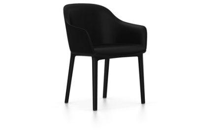Softshell Chair auf Vierbeinfuß, Basic dark, Plano, Nero, Gleiter für Teppichboden