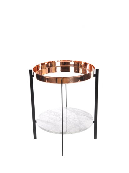 Deck Table, Kupfer, Weiß Carrara
