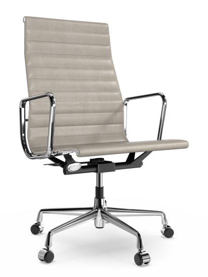 Aluminium Chair EA 119, Verchromt, Leder (Standard), Sand