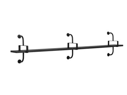 Démon Wandregal, B 215 x H 46 cm, Esche schwarz gebeizt