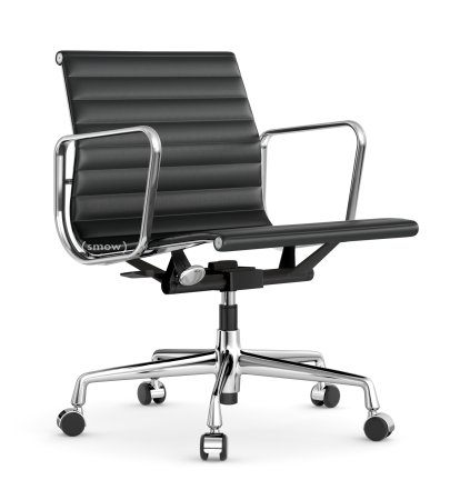 Aluminium Chair EA 117, Verchromt, Leder Premium F, Asphalt