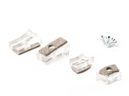 Gleiter für Thonet Stahlrohr-Freischwinger (4er Set), Transparent, Mit Filzeinlage