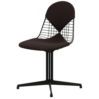 Wire Chair DKL, Beschichtet basic dark, Sitz- und Rückenkissen (Bikini), Kastanie / moorbraun