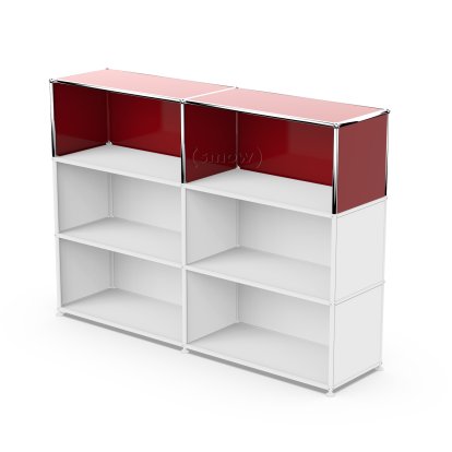 USM Haller Anbaupaket Vertikal 2, USM rubinrot, 35 cm