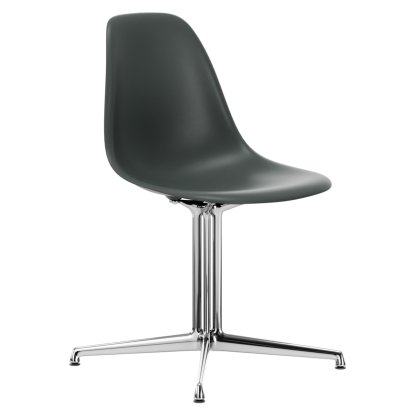 Eames Plastic Side Chair DSL, Granitgrau, Ohne Polsterung, Ohne Polsterung, Aluminium poliert