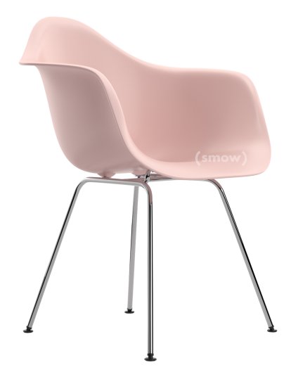 Eames Plastic Armchair RE DAX, Zartrosé, Ohne Polsterung, Ohne Polsterung, Standardhöhe - 43 cm, Verchromt