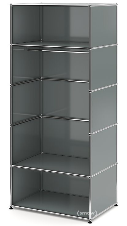 USM Haller Garderobe M mit Kleiderstange Typ II, Mittelgrau RAL 7005