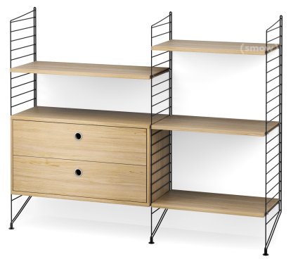 String System Bodenregal mit Schubladen