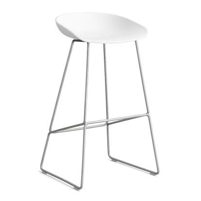 About A Stool AAS 38, Barvariante: Sitzhöhe 74 cm, Edelstahl, White 2.0