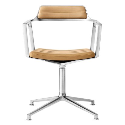 Swivel 452 Drehstuhl, Poliert, Standfuß, Leder camel