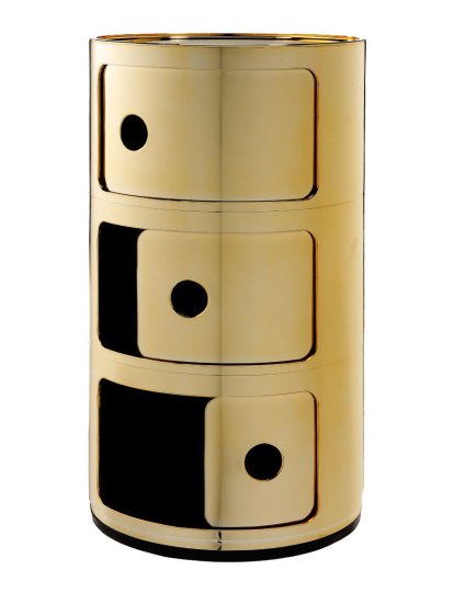 Componibili Metallic, 3 Fächer, Gold