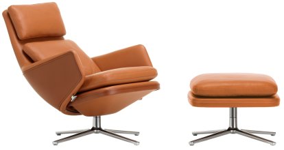 Grand Relax, Mit Ottoman, Leder Premium F, cognac, Poliert, 46,5 cm
