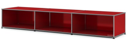 USM Haller Lowboard XL, individualisierbar, USM rubinrot, Offen, 50 cm