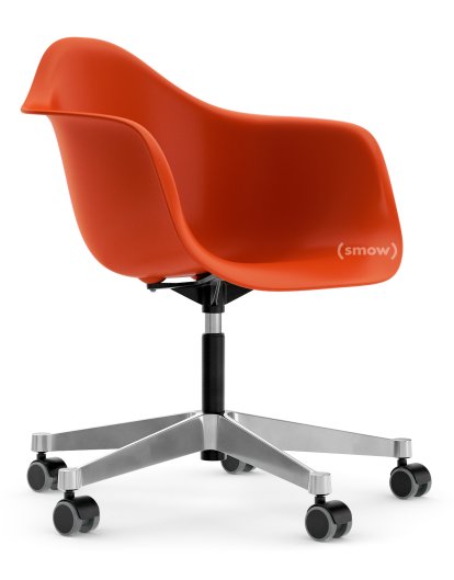 Eames Plastic Armchair RE PACC, Poppy Red, Ohne Polsterung, Ohne Polsterung