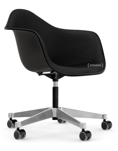 Eames Plastic Armchair RE PACC, Tiefschwarz, Mit Vollpolsterung, Nero