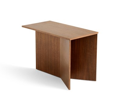 Slit Beistelltisch, Wood, H 35,5 x L 49,3 x T 27,5 cm, Walnut lacquered
