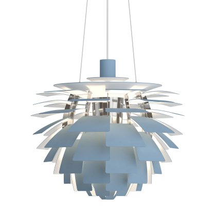 PH Artichoke (Zapfen), Dusty blue / Chrome, Ø 48 cm