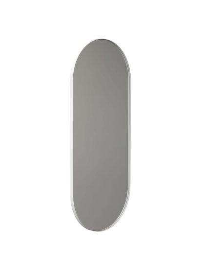 Unu Spiegel oval, H 140 x B 60 cm, Weiß matt